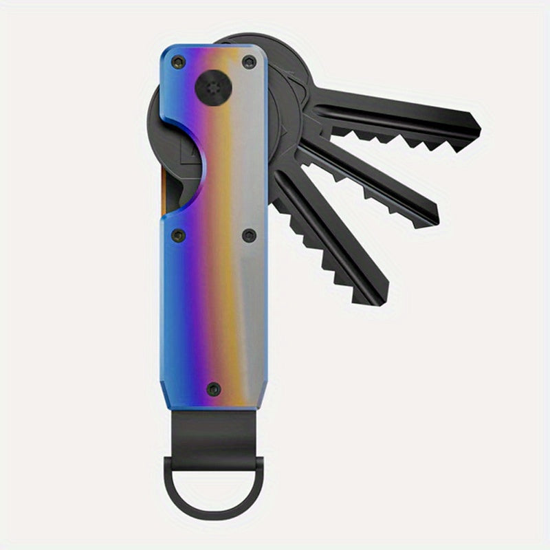 Minimalist Aluminum Keychain for Men: Durable Business Style Key Holder with Aluminum Alloy Construction - Holds 2-6 Keys