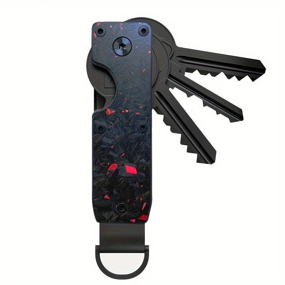 Minimalist Aluminum Keychain for Men: Durable Business Style Key Holder with Aluminum Alloy Construction - Holds 2-6 Keys