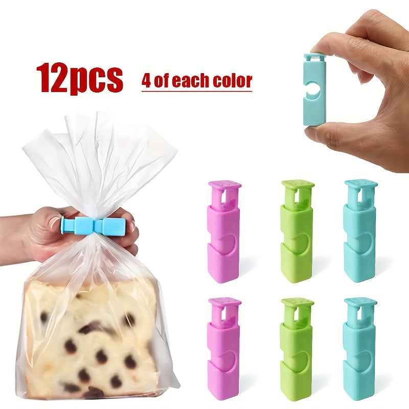 Set of 12 Bread Clips: Bagel and Sealing Locks for Easy Closure, Ideal for Various Bags in the Kitchen