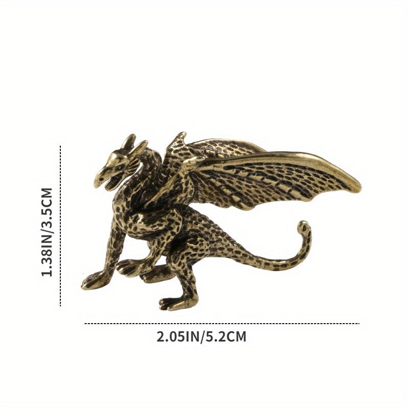 Mythical Brass Flying Dragon Statue for Collectors and Enthusiasts