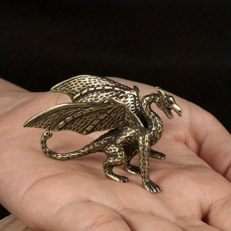 Mythical Brass Flying Dragon Statue for Collectors and Enthusiasts