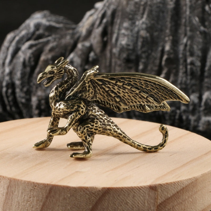 Mythical Brass Flying Dragon Statue for Collectors and Enthusiasts