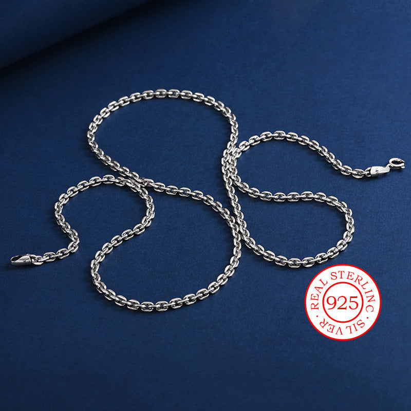 Retro Chain Necklace in 925 Sterling Silver - Ideal Gift for Your Partner, Great for Birthdays