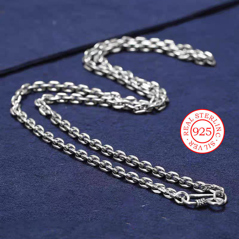 Retro Chain Necklace in 925 Sterling Silver - Ideal Gift for Your Partner, Great for Birthdays