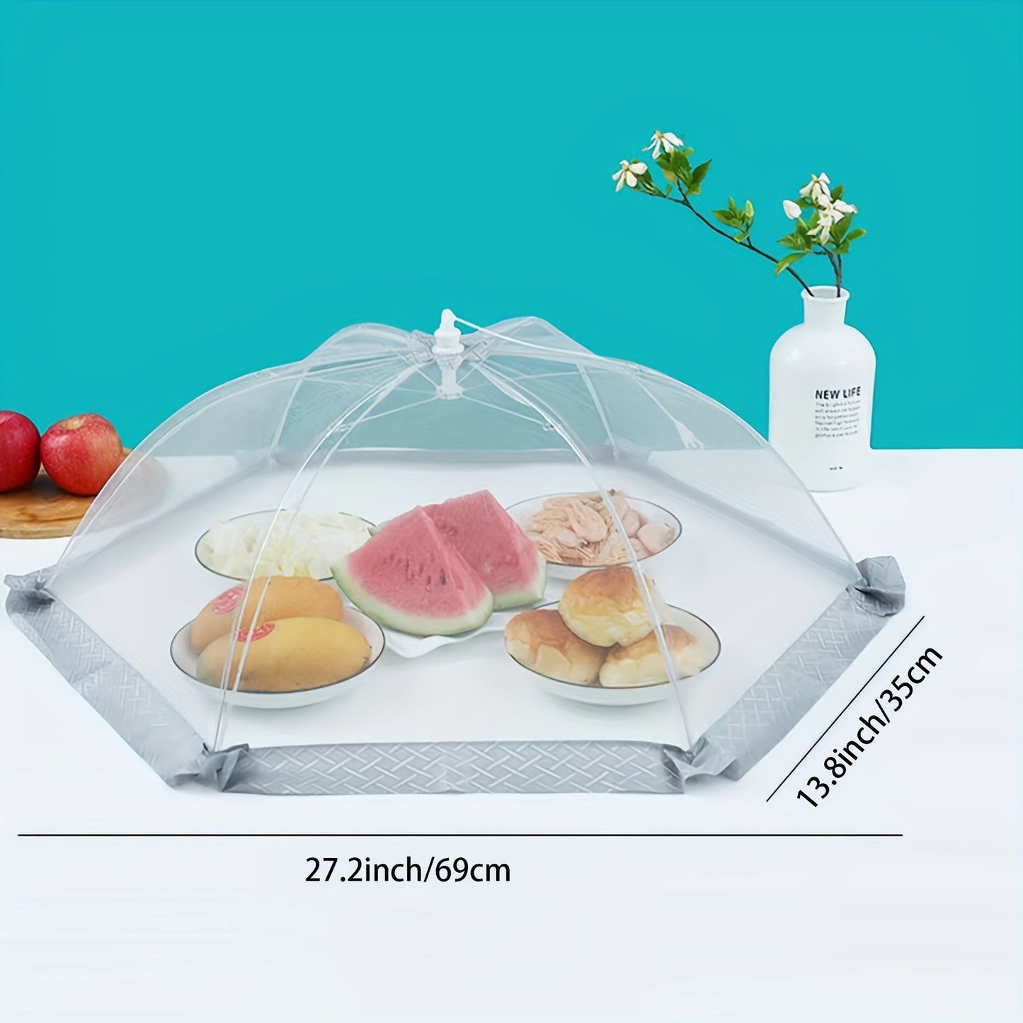 Pop-Up Foldable Food Cover - 1 Piece, High Density Mesh Tent Keeps Food Dustproof and Protects from Insects, Ideal for Outdoor, Kitchen, Restaurant, Party, Picnic, BBQ - Reusable Plastic Accessory for Your Kitchen