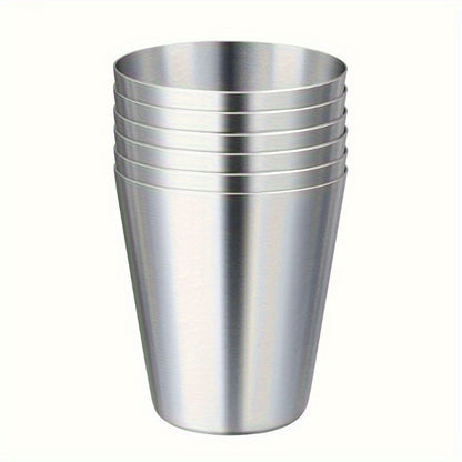 5-piece set of stainless steel cups, reusable and portable for outdoor activities. Hand wash only. Perfect for whiskey shots on-the-go.