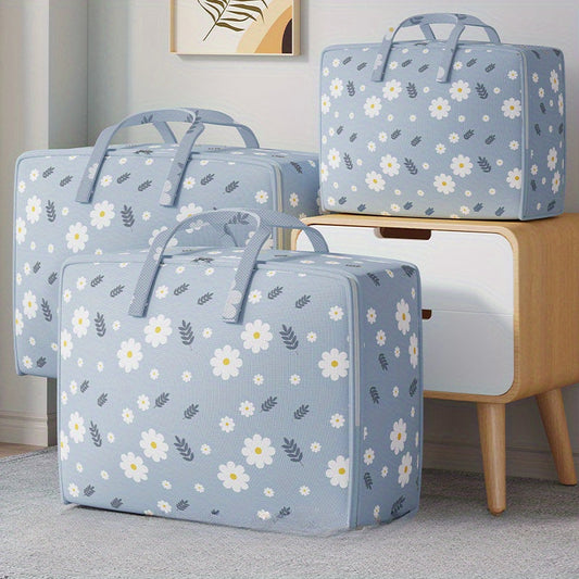 Vintage-style storage bag made from water-resistant cotton blend fabric, ideal for home, travel, and organization. Perfect for storing clothes and other household items.