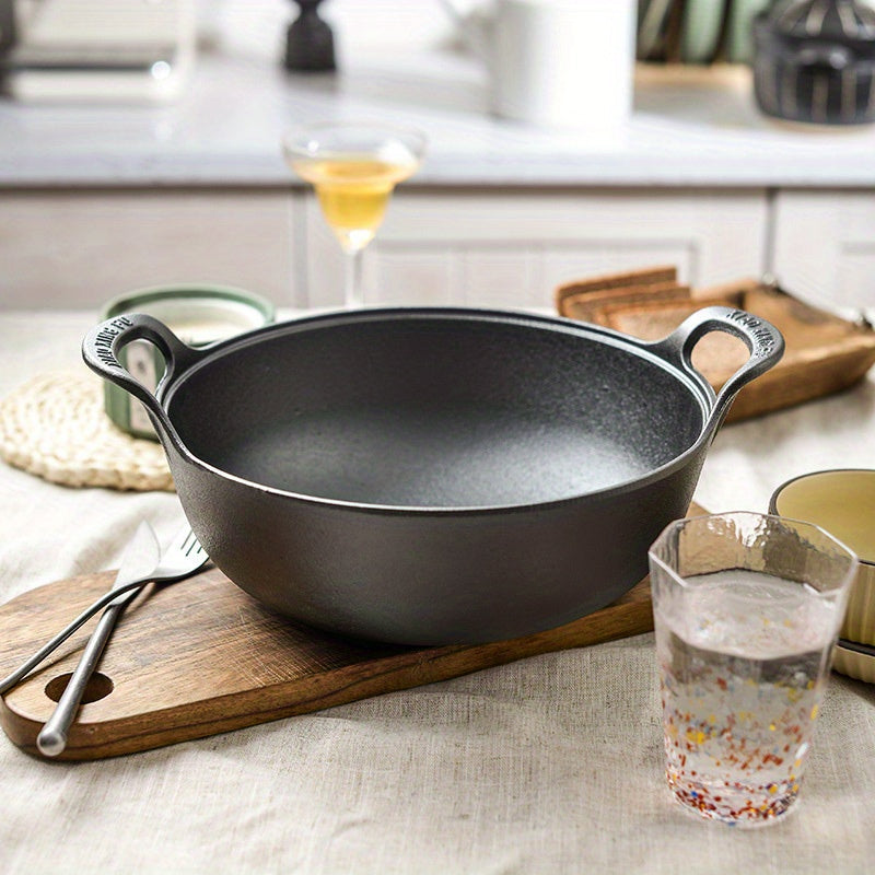 Traditional Japanese Style Cast Iron Stew Pot with Lid - Non-Stick, Uncoated, Thickened for Longevity - Ideal for Nutritious Family Meals