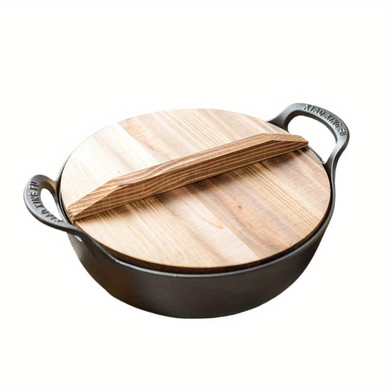 Traditional Japanese Style Cast Iron Stew Pot with Lid - Non-Stick, Uncoated, Thickened for Longevity - Ideal for Nutritious Family Meals