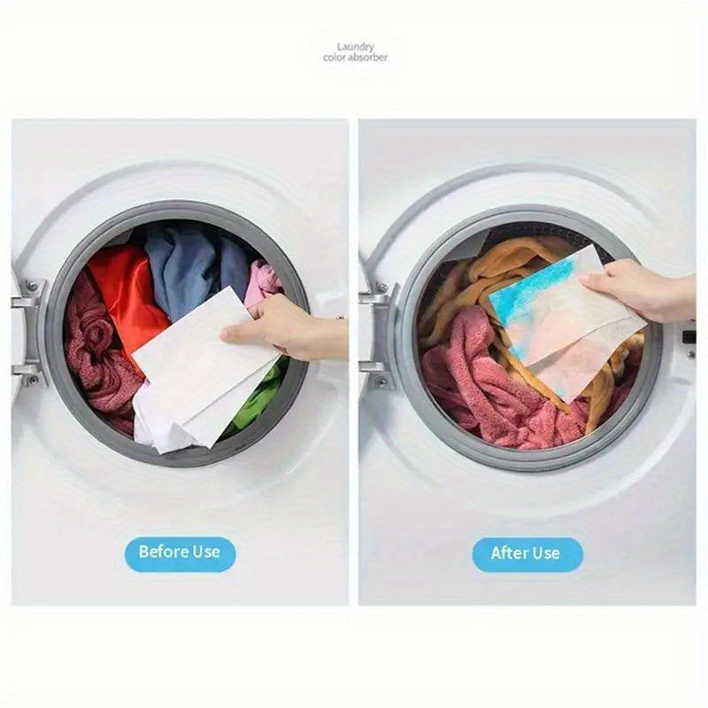 50 Laundry Tablet Sheets for Anti-Staining and Color Absorption in Public Laundry.