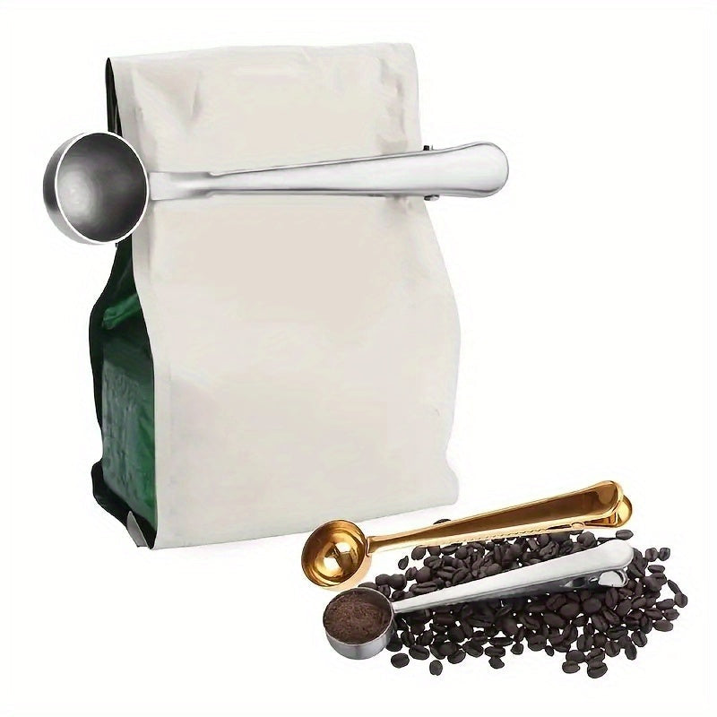 This versatile tool is a must-have for coffee enthusiasts - a Stainless Steel Coffee Scoop and Bag Clip. Keep your coffee fresh with the included seal clamp, while accurately measuring your espresso with the multipurpose 1pc measuring spoon. A perfect