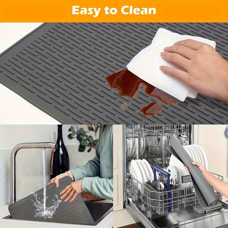 One-piece Silicone Cutting Board for Kitchen - Safe for Food Contact, Protects Electric Stove Tops from Heat, Prevents Scratches on Ceramic Glass, Versatile Countertop Cover