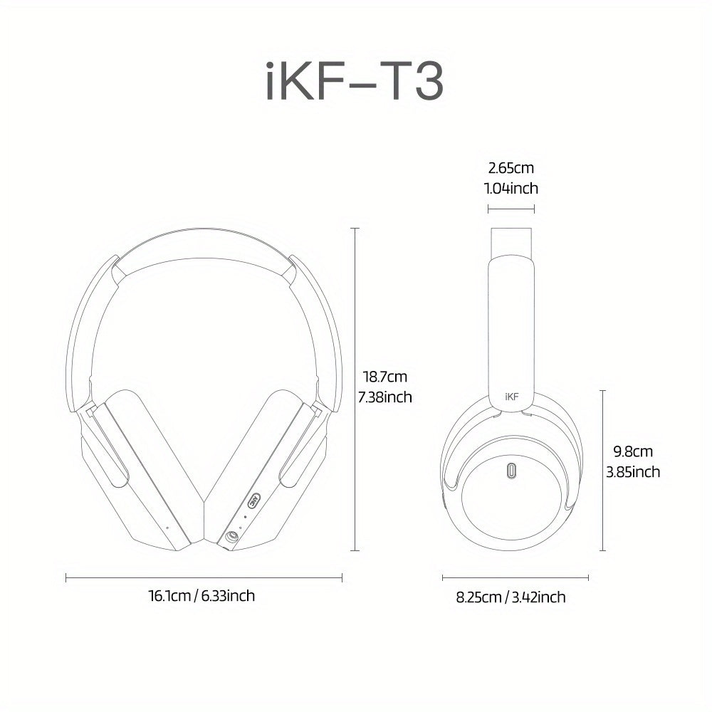 iKF-T3 wireless headphones feature active noise cancellation, waterproof design, app control, and a long-lasting battery for adults.