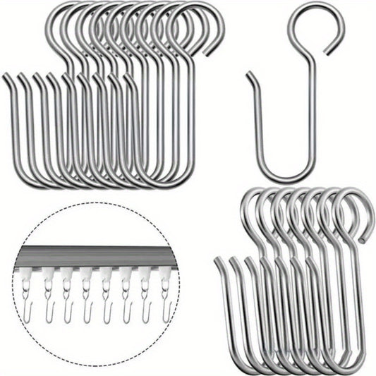 Easily install 20/35 Stainless Steel Bath Curtain Hooks for your shower curtain.