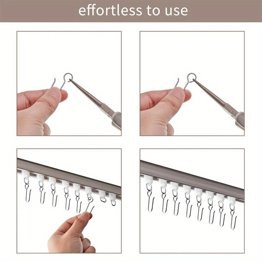 Easily install 20/35 Stainless Steel Bath Curtain Hooks for your shower curtain.