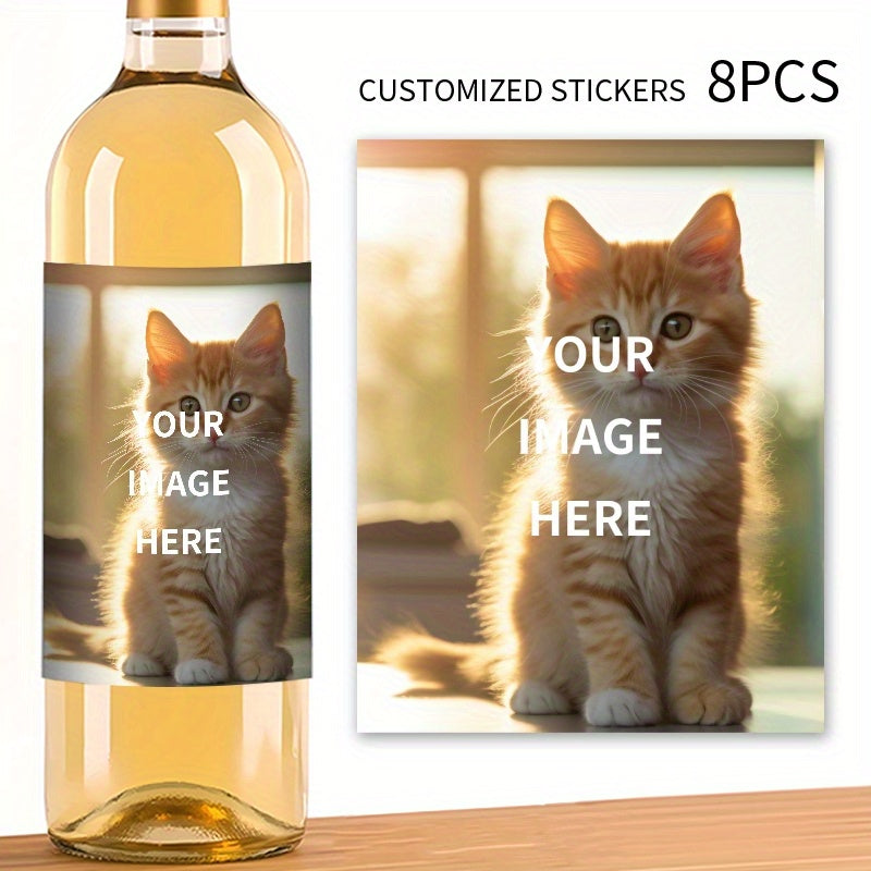 Personalized photo wine labels for gifts, waterproof and sun-resistant. Ideal for wine lovers.