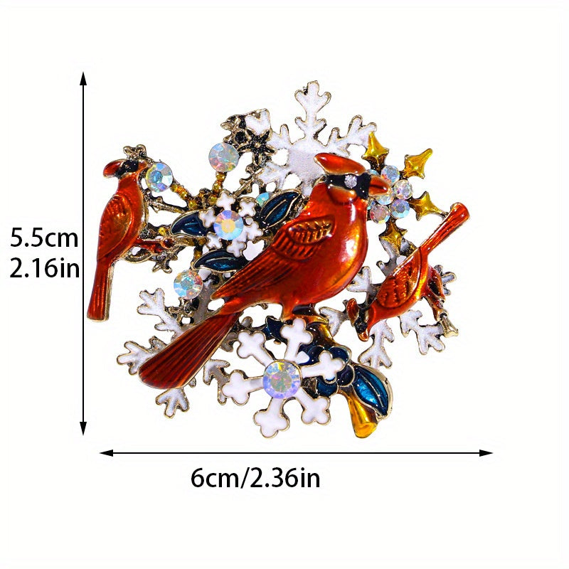 Exquisite Enamel Bird Brooch: A Luxurious Fusion of European and American Design, Embellished with Dazzling Diamonds, Ideal for Enhancing Women's Sweaters and Accessories