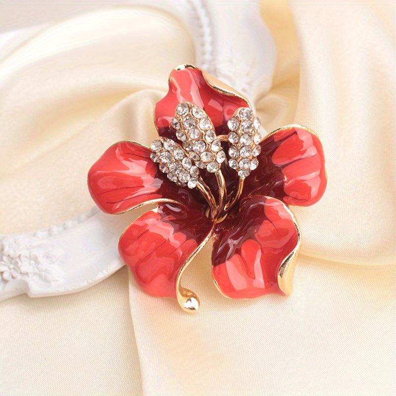 Stylish Enamel Floral Brooch: A Must-Have Addition to Women's Wardrobe