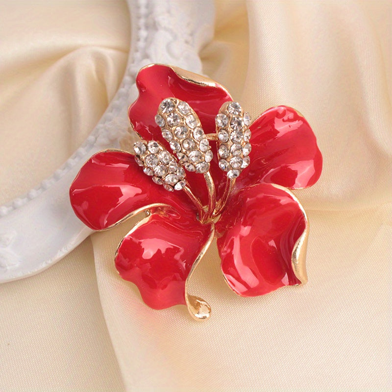 Stylish Enamel Floral Brooch: A Must-Have Addition to Women's Wardrobe