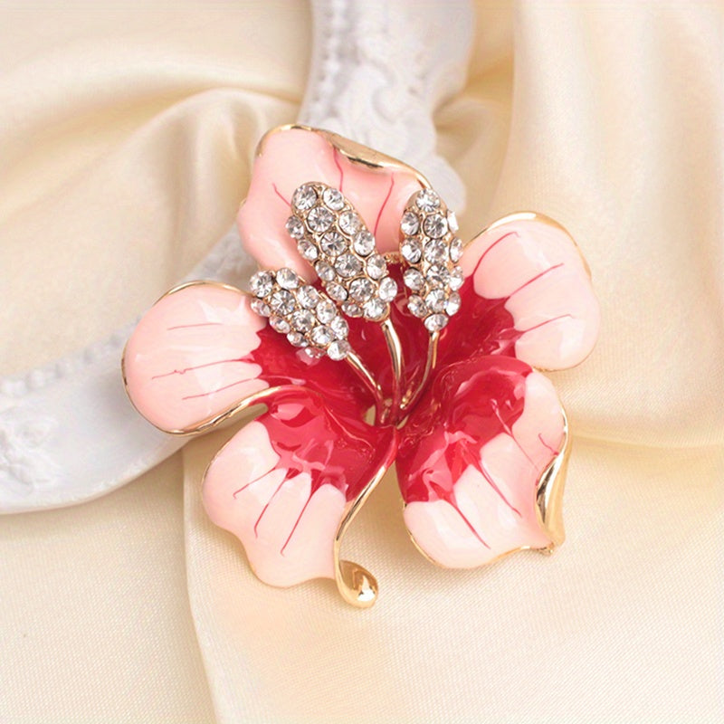 Stylish Enamel Floral Brooch: A Must-Have Addition to Women's Wardrobe