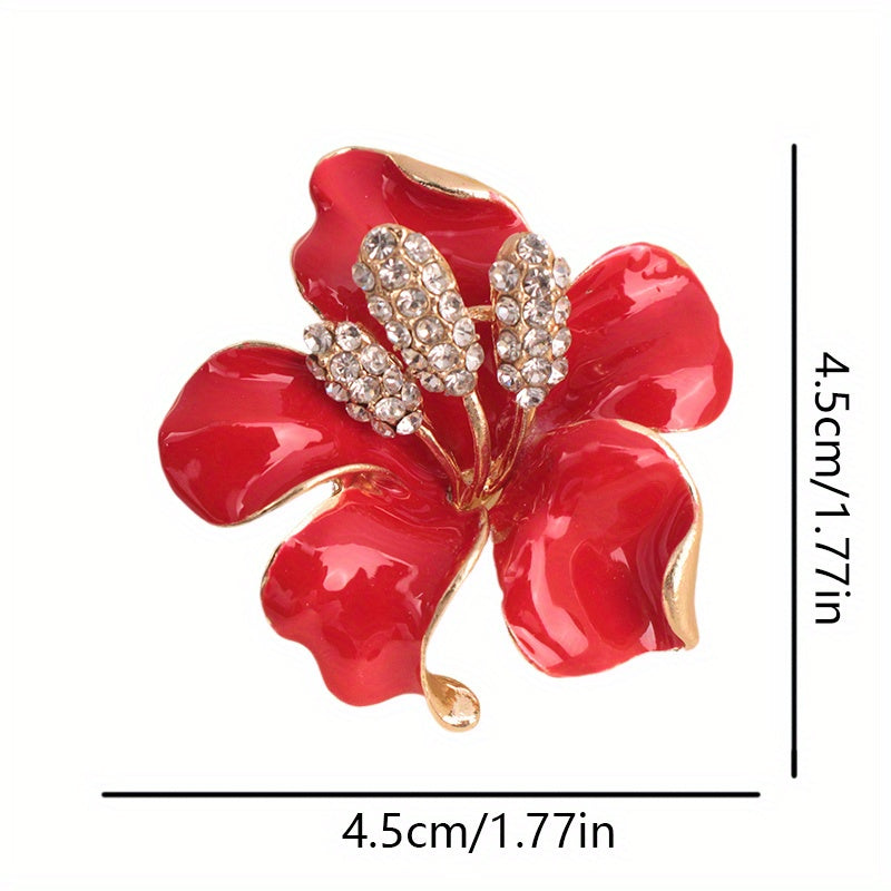 Stylish Enamel Floral Brooch: A Must-Have Addition to Women's Wardrobe