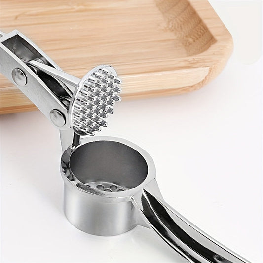 Handheld Metal Garlic Press for Crushing Manually - Kitchen Tool for Ginger