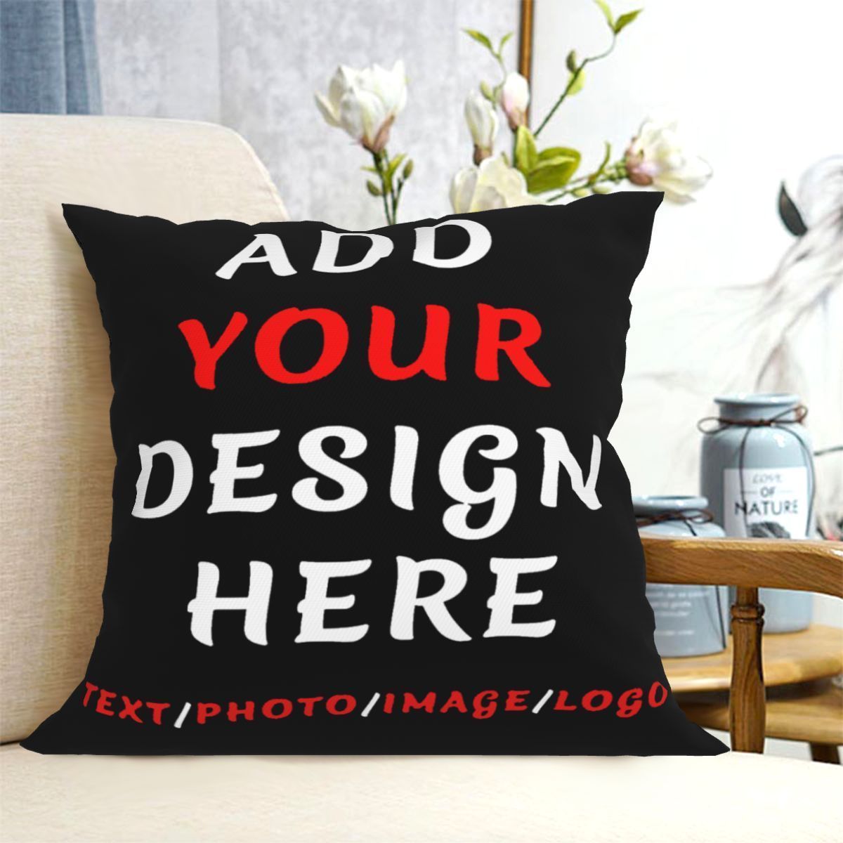 Custom pillowcase with personalized images and text, ideal for birthday and anniversary gifts.