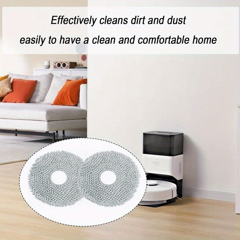 This listing is for a set of 6 washable and reusable microfiber mop pads designed to fit Roborock Q Revo, Dreame L10s, L20, and L30 robot vacuum cleaners. These replacement accessories are perfect for keeping your floors clean and free of dust and debris.