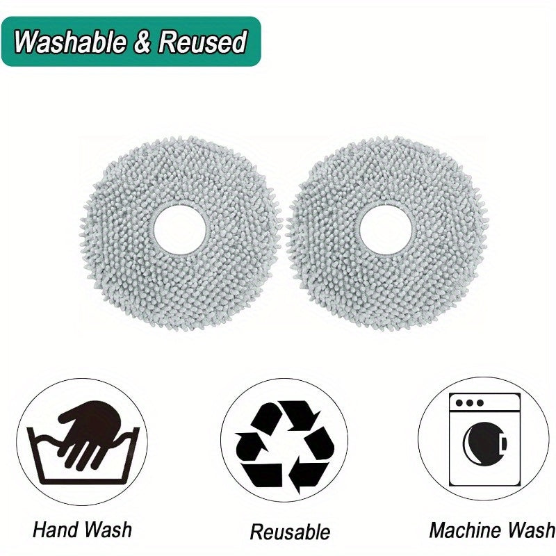 This listing is for a set of 6 washable and reusable microfiber mop pads designed to fit Roborock Q Revo, Dreame L10s, L20, and L30 robot vacuum cleaners. These replacement accessories are perfect for keeping your floors clean and free of dust and debris.