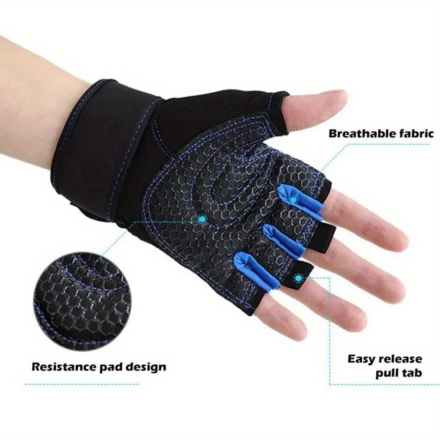 Unisex gym gloves for weight lifting and sports training.