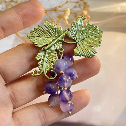 Stylish Rhinestone Grape Cluster Brooch Pin - Unique Fruit-Inspired Fashion Accessory for Everyone