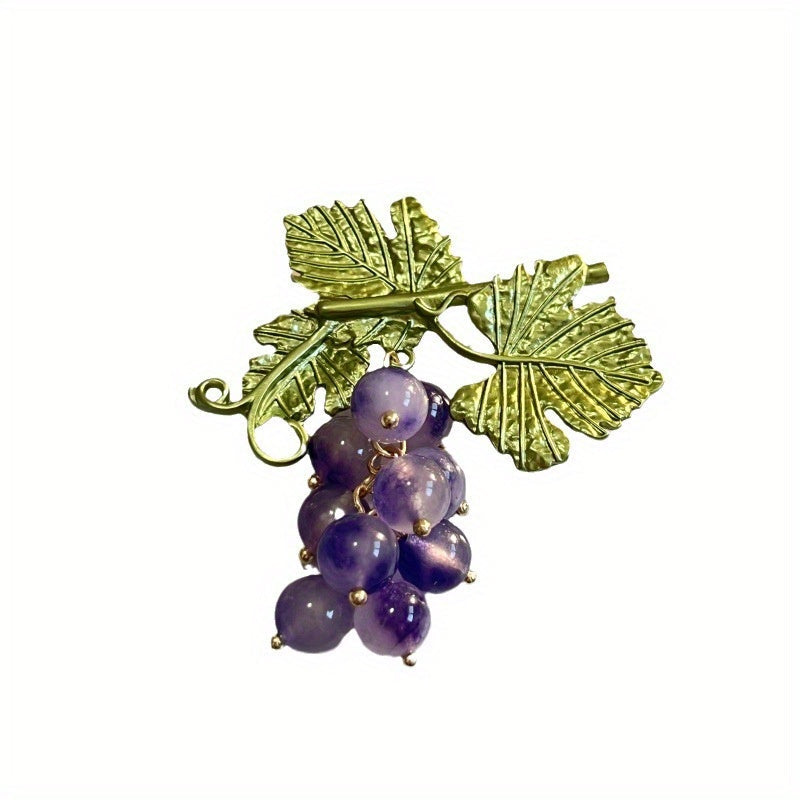 Stylish Rhinestone Grape Cluster Brooch Pin - Unique Fruit-Inspired Fashion Accessory for Everyone