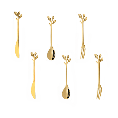 Stylish Set of Stainless Steel Leaf Spoons, 11.99 cm, Perfect for Coffee, Tea, Desserts, Appetizers, Weddings, Parties, and More. A Long-Lasting Kitchen Necessity with a Beautiful Mirror Finish.