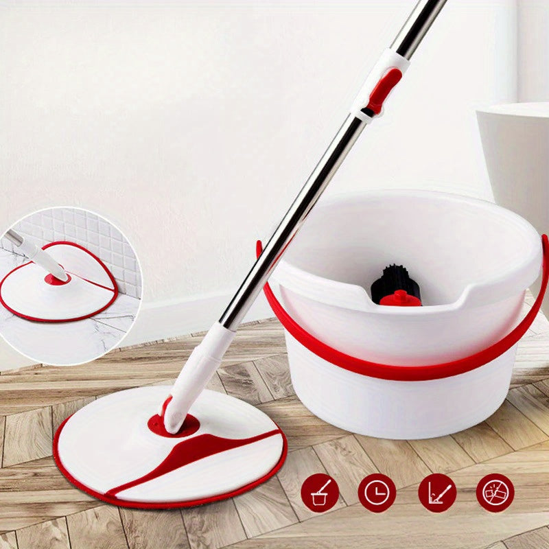 Revolutionize your cleaning routine with the Microfiber Spin Mop and Bucket Set! This innovative system features a hand-free wringing system for easy use in the home and kitchen. The self-cleaning floor mop includes water separation technology, making it