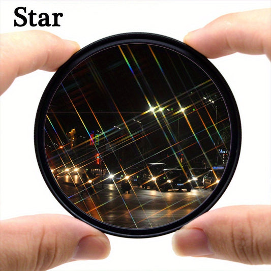 KnightX Optical Glass Star Effect Lens Filter in 1X, 4X, 6X, and 8X, compatible with Canon, Sony, and Nikon DSLR Cameras in sizes 49mm, 52mm, 55mm, 58mm, 67mm, and 77mm. Non-waterproof.