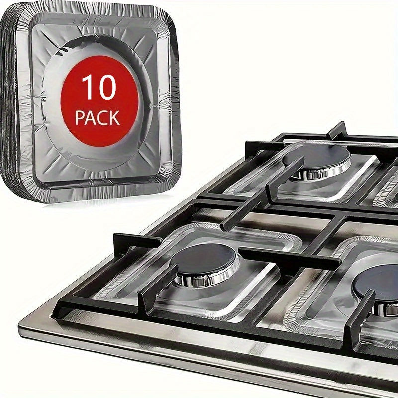 Circular and square aluminum foil trays that are oil-proof for use on gas stoves and kitchen cleaning pads.