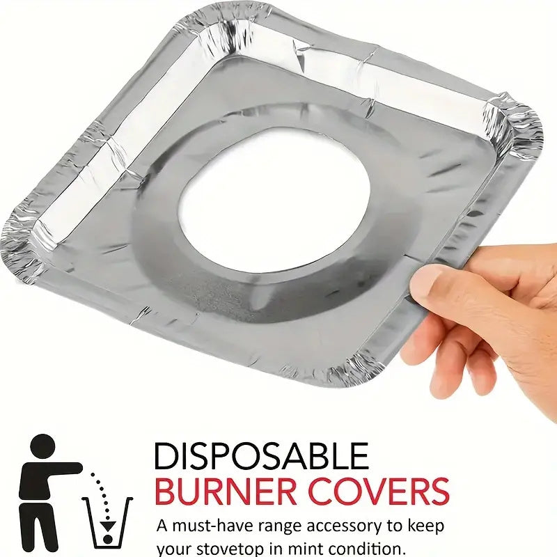 Circular and square aluminum foil trays that are oil-proof for use on gas stoves and kitchen cleaning pads.