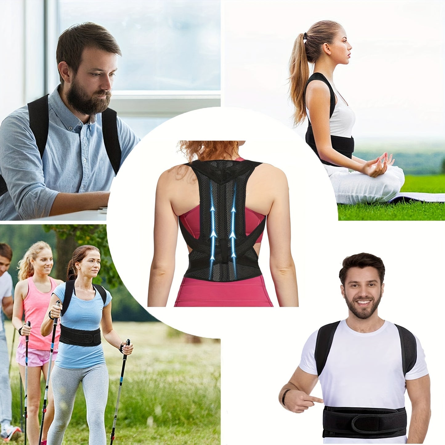 Adjustable Posture Corrector for Men and Women; Improves Bad Posture, Provides Waist and Lumbar Support