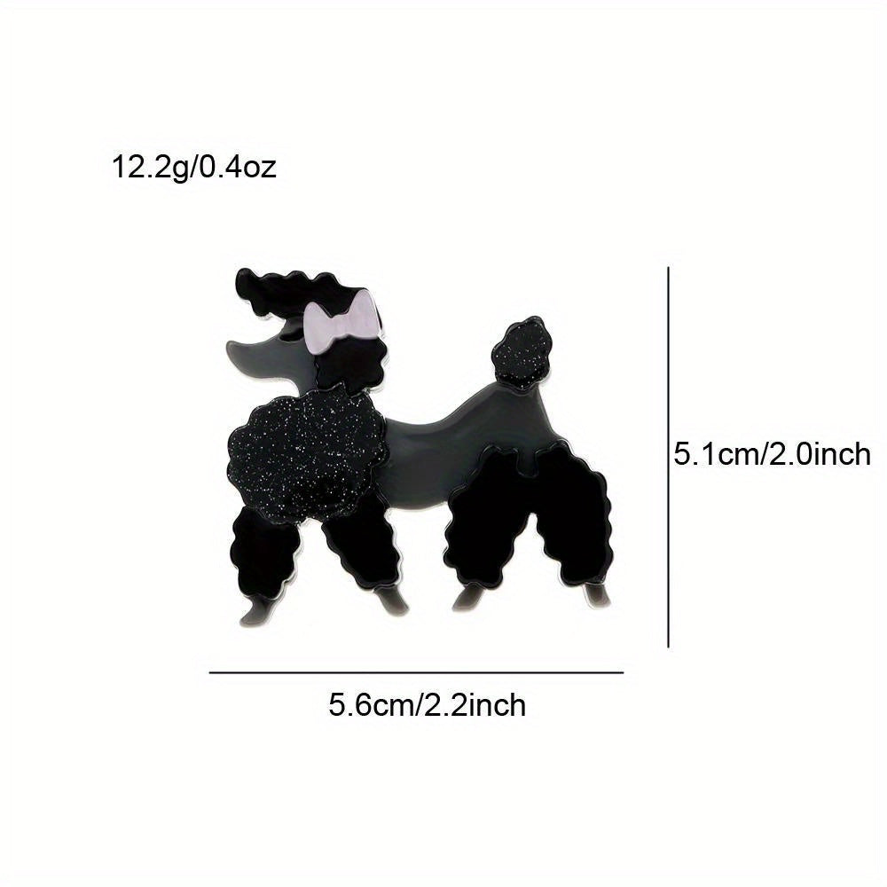 Add flair to your outfit with this Acrylic Black Poodle Brooch! This unique pin exudes charm and adds a touch of sophistication to any look. It makes a perfect accessory gift for friends during the holiday season.