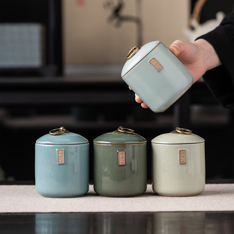 Stylish Ceramic Tea Storage Container - Keeps Loose Leaf Tea and Coffee Beans Fresh, Great for Organizing Your Kitchen