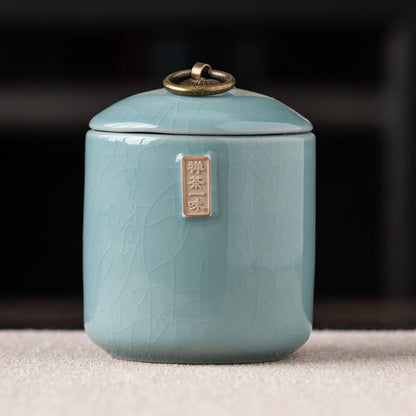 Stylish Ceramic Tea Storage Container - Keeps Loose Leaf Tea and Coffee Beans Fresh, Great for Organizing Your Kitchen