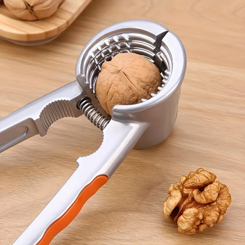 Durable Stainless Steel Nutcracker - Crack Walnuts, Hazelnuts, and Pine Cones with Ease - Versatile Kitchen Gadget for Home and Professional Use