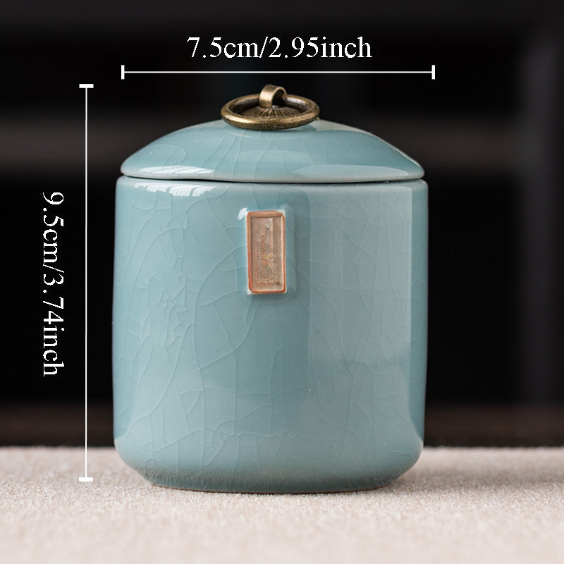 Stylish Ceramic Tea Storage Container - Keeps Loose Leaf Tea and Coffee Beans Fresh, Great for Organizing Your Kitchen