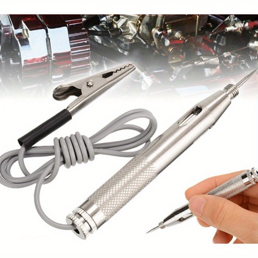 Auto car light circuit tester detects voltage in 6-24V systems.