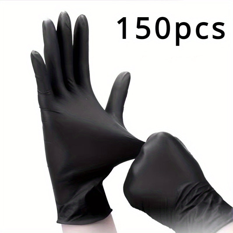 Black Disposable Nitrile Gloves, Pack of 100/150/200 - Ideal for Household Cleaning, Tattooing, Nail Art, Hairdressing, and Other Cleaning Tasks.