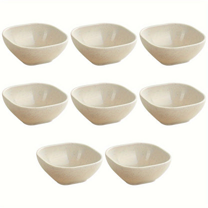 1. Set of 8 square dipping bowls for sauces and condiments made of durable plastic, suitable for home, restaurants, and food trucks.