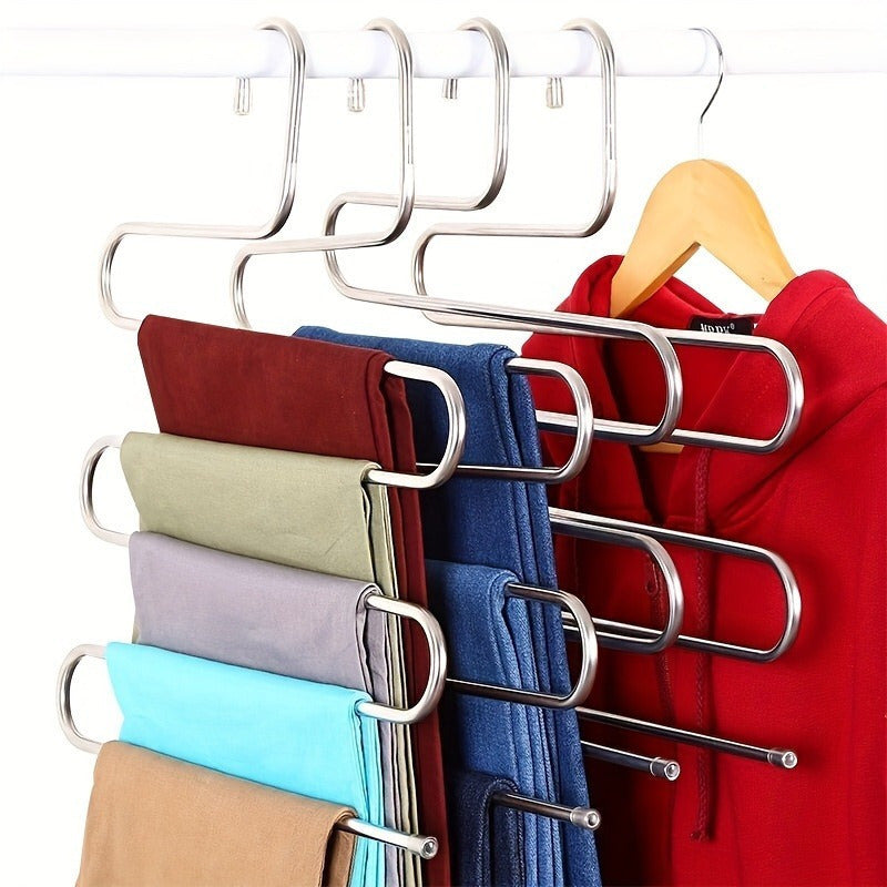 Space-Saving Closet Organizer with Multiple Levels, Versatile Trouser Hanger, Wardrobe Storage Rack for Clothes and Towels, Stylish Bedroom Essential