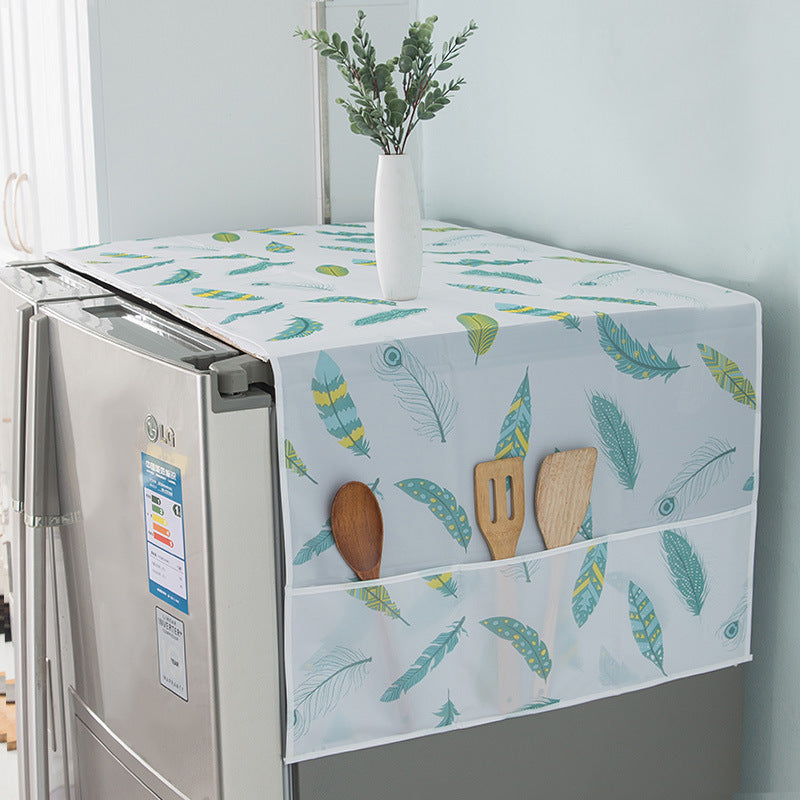 Protect your refrigerator and washing machine with this waterproof dust cover. It also features storage pockets for added convenience. Keep your kitchen and laundry appliances organized and safe with this multi-use protection solution.