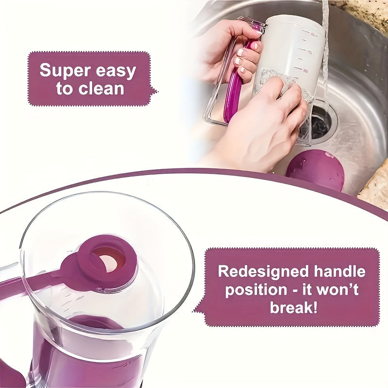 Durable cupcake batter dispenser with measurement markings, non-stick design for perfect baking, easy-to-clean plastic, food-safe.