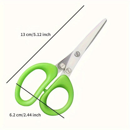 Durable stainless steel kitchen scissors with 3 layers, ideal for shredding onions & herbs for BBQ & indoor cooking. Features protective cover and built-in cleaning agent.